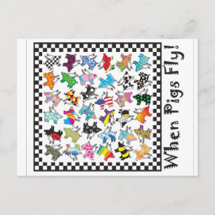 Quand les porcs volent carte postale