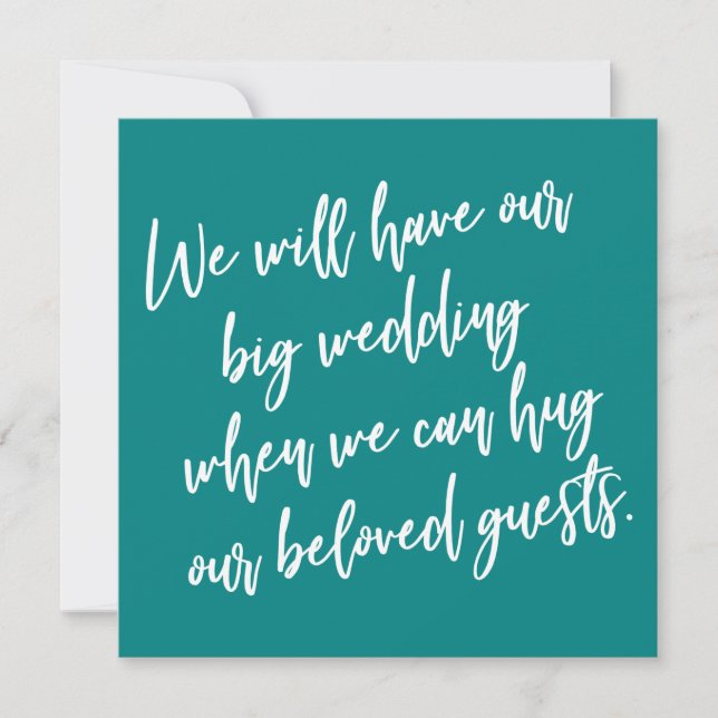 Quand nous pouvons serrer la carte Mariage Turquoi (Devant)