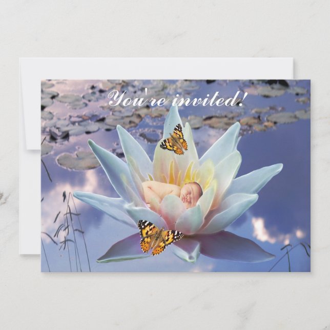 Quand un petit bébé va dormir invitation de douche (Devant)