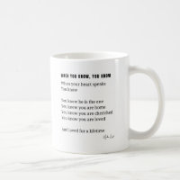 Quand vous connaissez l'amour poème café tasse de 