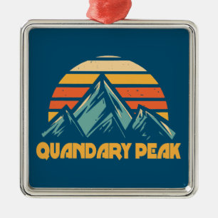 Quandary Peak Colorado Retro Türkis Ornament Aus Metall
