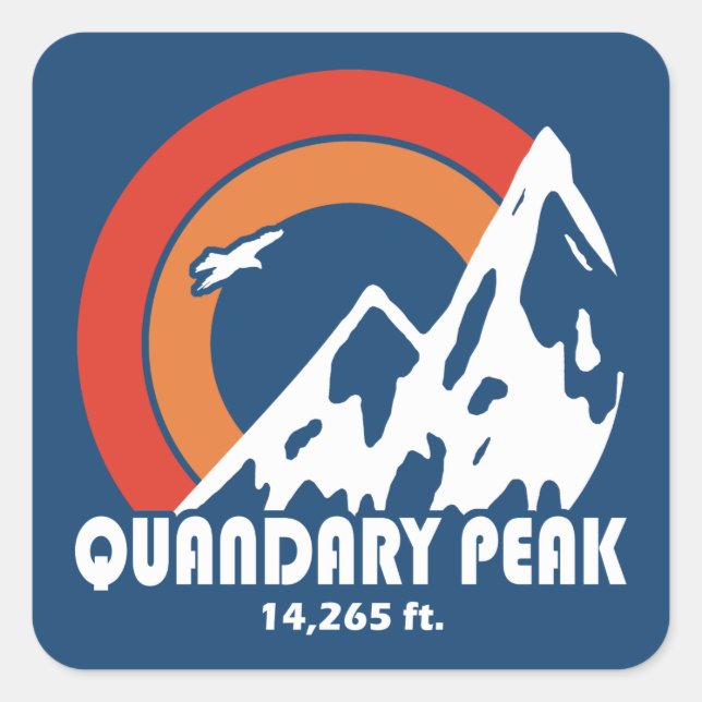 Quandary Peak Sun Eagle Quadratischer Aufkleber (Vorderseite)