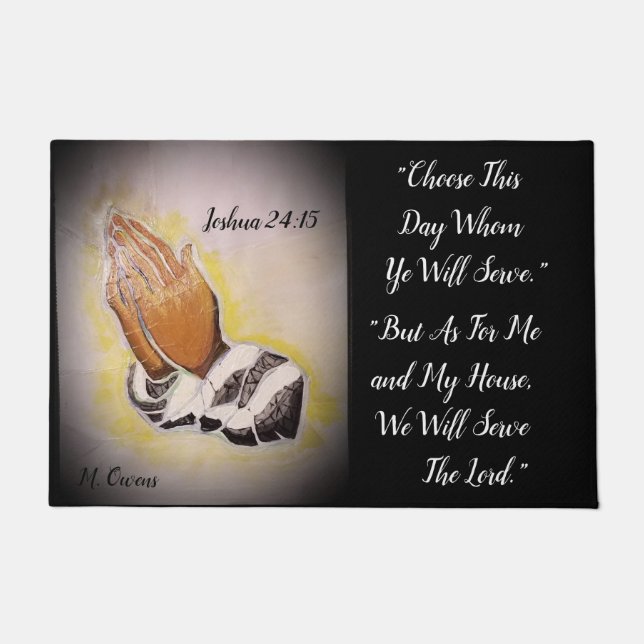 "Quant à moi et ma maison" Tapis ou natte (Devant)