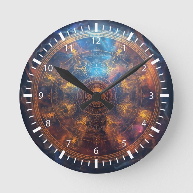 Quanten-Halo-Matrix Runde Wanduhr (Vorderseite)