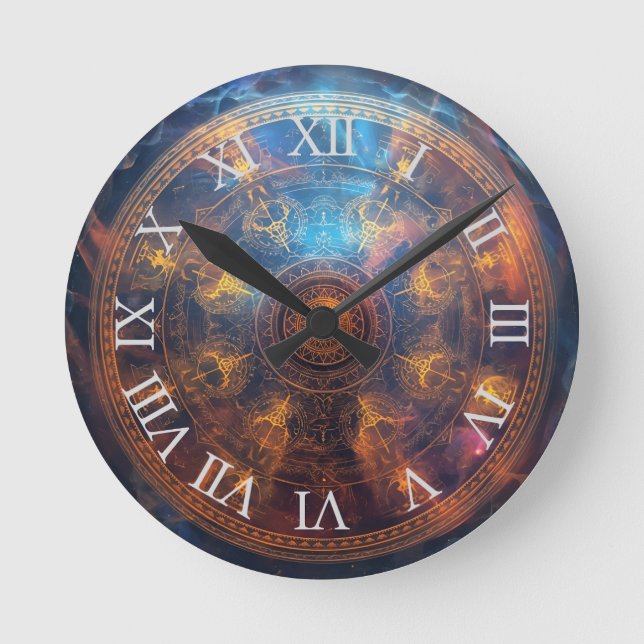 Quanten-Halo-Matrix Runde Wanduhr (Vorderseite)