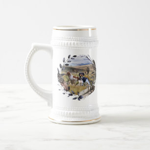 Quantenjagd mit Spaniels aus der Bretagne, Art Bierglas