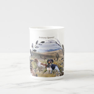 Quantenjagd mit Spaniels aus der Bretagne, Art Prozellantasse