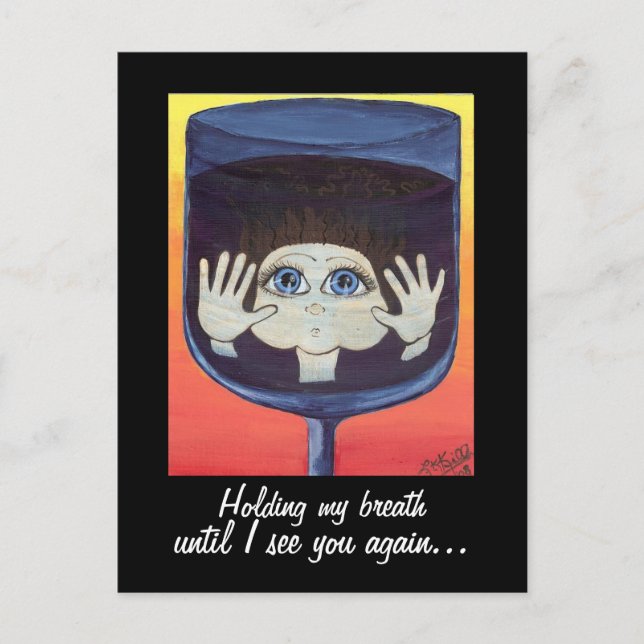 Quantenkid aus Weinglas Denken Sie an Sie Postkarte (Vorderseite)