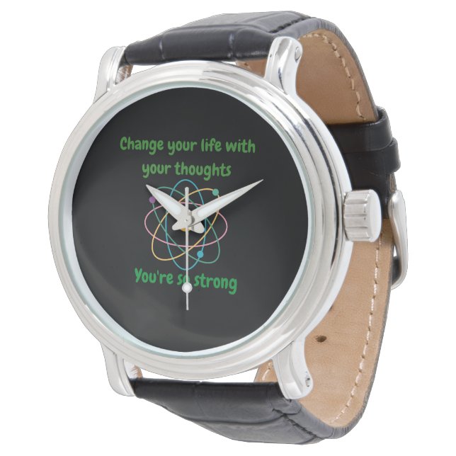 Quantenphysik Theorie Unisex Männer Frauen Cool Sc Armbanduhr (Schrägansicht)