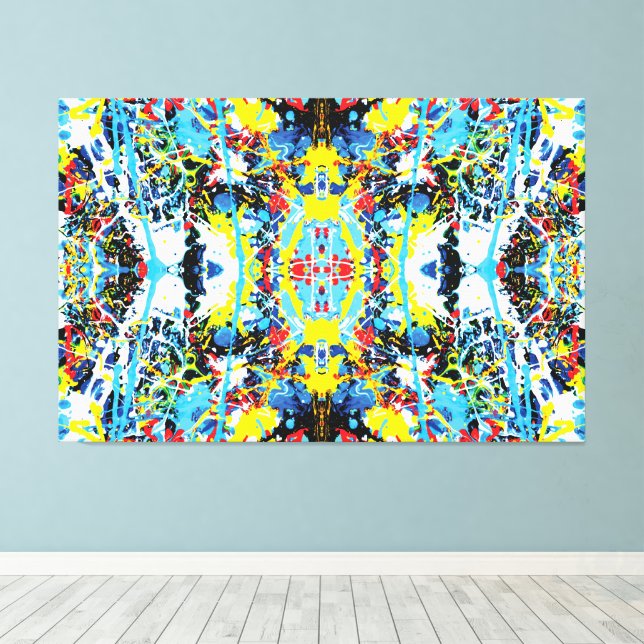 Quantenselfie des Planeten Erde 60x40 Leinwanddruck (Insitu (Holzboden))