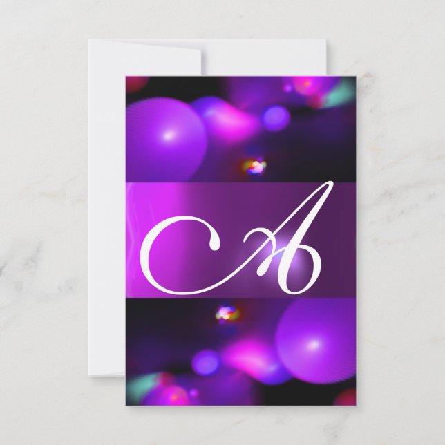 QUANTUM BBLE MONOGRAMM lila uAwg Einladung (Vorderseite)