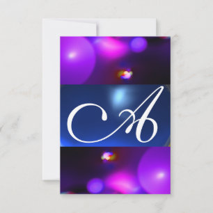 QUANTUM BUBBLE MONOGRAM lila blau rsvp Einladung