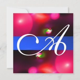 QUANTUM BUBBLE MONOGRAMM rot Einladung