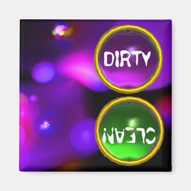 QUANTUM-BUBBLES UND LILA GRÜNE GEMS tadellos saube Magnet (Vorne)