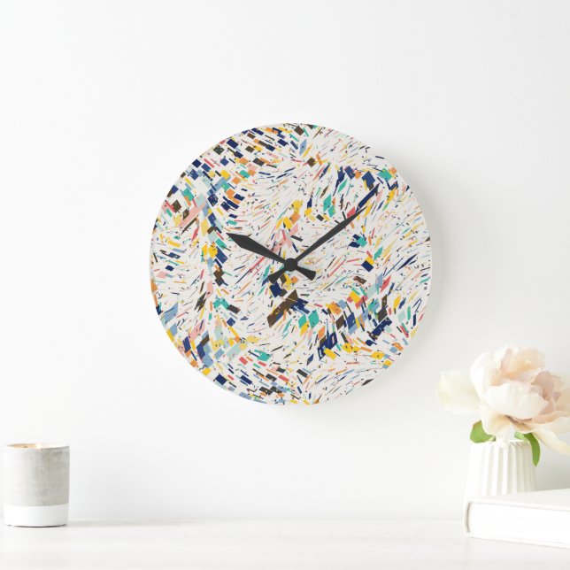 Quantum Chaos Mandala Kunst  Große Wanduhr (Zuhause)