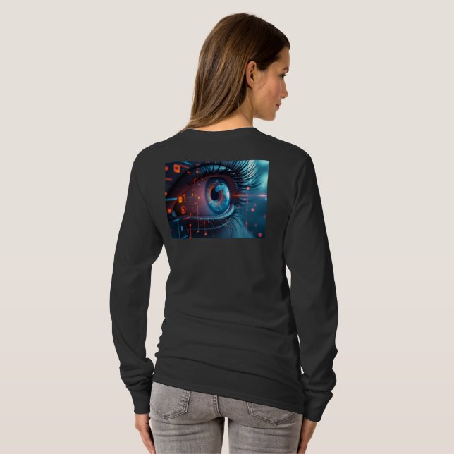Quantum Eye femmes à manches longues noir T-shirt  (Dos entier)
