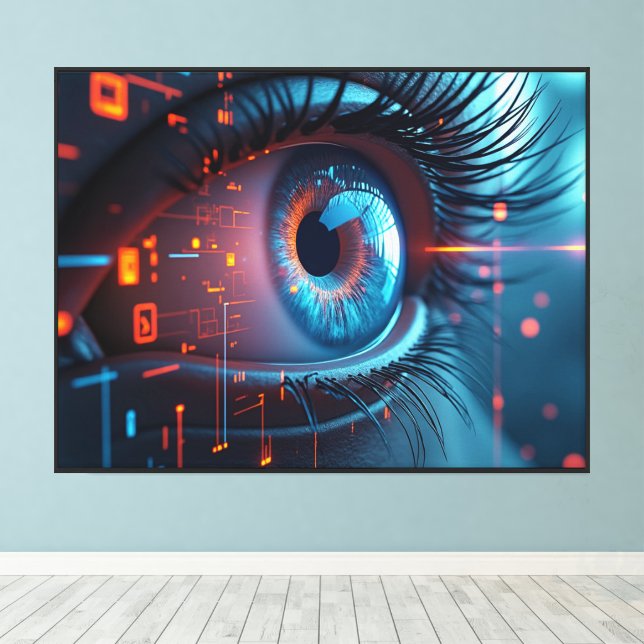 Quantum Eye Leinwanddruck mit Rahmen (Insitu (Holzboden))