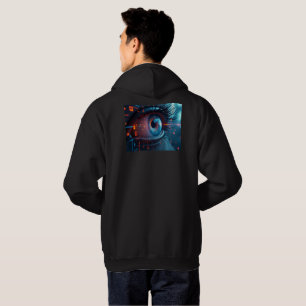 Quantum Eye Männer schwarz gekratztes Sweatshirt z