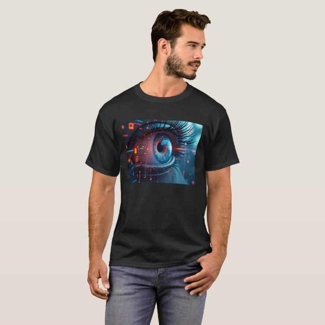 Quantum Eye Männer schwarzes T-Shirt (Vorne ganz)