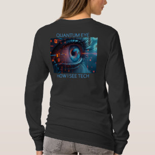 Quantum Eye Tech Damen schwarz langarm Shirt hinte