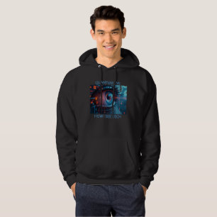 Quantum Eye Tech Männer schwarz gekratztes Sweatsh Hoodie