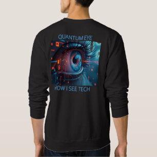 Quantum Eye Tech Männer schwarzes Sweatshirt Rücke