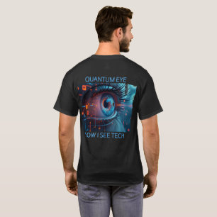 Quantum Eye Tech Männer schwarzes T-Shirt Rücken