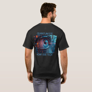 Quantum Eye Tech Männer schwarzes T-Shirt Rückenan