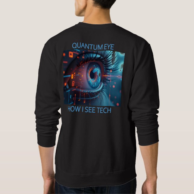 Quantum Eye tech men black sweatshirt back (Dos)