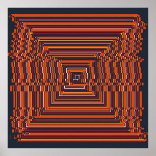 Quantum-Glitch-Geometrisches Muster Poster