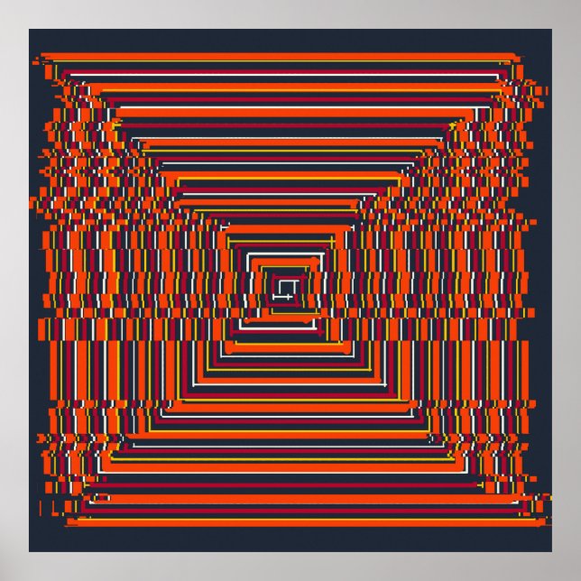 Quantum-Glitch-Geometrisches Muster  Poster (Vorne)