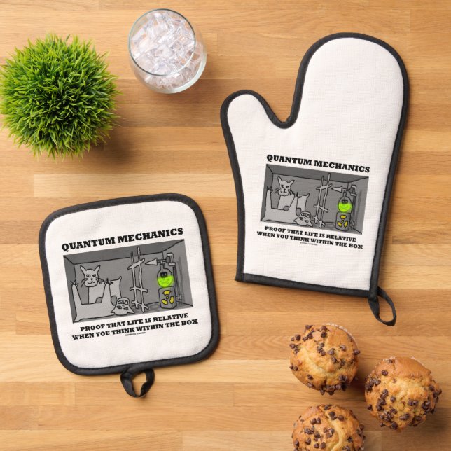 Quantum Mechanics Proof That Life Is Relative Ofenhandschuh & Topflappen-Set (Oben Unten)