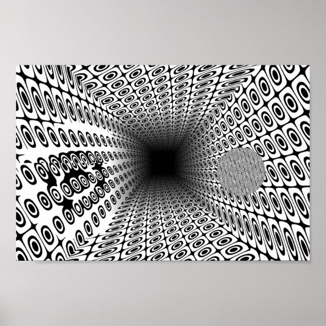Quantum Ramanujan Tunnel Geometric OP Art Pattern  Poster (Vorne)