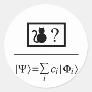 Quantum-Superposition Runder Aufkleber