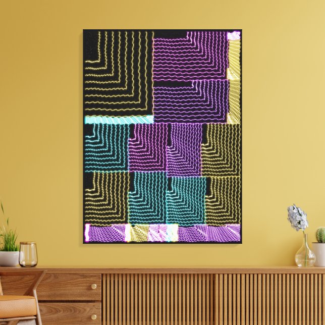 Quantum-U-Labyrinth geometrisches Muster  Leinwanddruck (Insitu (Wohnzimmer))