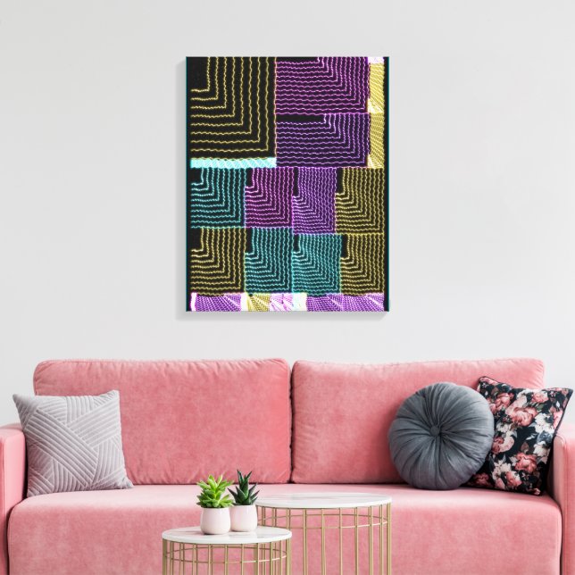 Quantum-U-Labyrinth geometrisches Muster  Leinwanddruck (Insitu (Wohnzimmer))