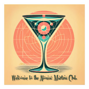 Quantum-Verschränkung Atomic Martini Club Cocktail Fotodruck