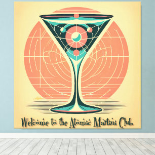 Quantum-Verschränkung Atomic Martini Club Cocktail Leinwanddruck