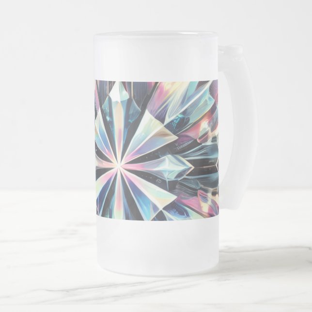 Quantum Verse - Prismatisches Sternexplosion-Glas Mattglas Bierglas (VorderseiteRechts)