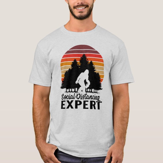 Quarantäne 2020 Design, Bigfoot Social Distancing T-Shirt (Vorderseite)
