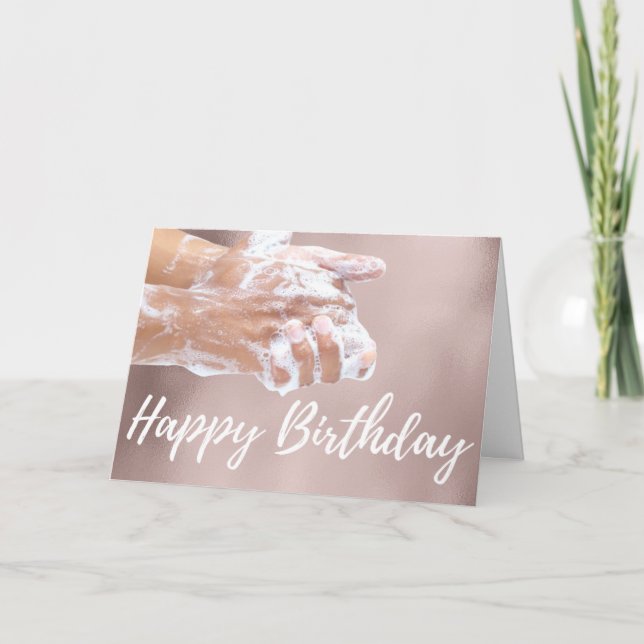Quarantäne Birthday Card Funny Rose Gold Karte (Vorderseite)