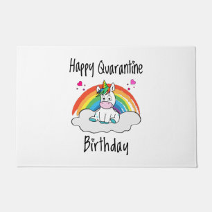 Quarantäne Birthday Unicorn Regenbogen Fußmatte