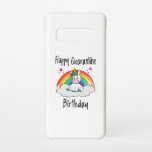 Quarantäne Birthday Unicorn Regenbogen Samsung Galaxy S10 Hülle<br><div class="desc">Niedlich Unicorn Quarantine Birthday Design. Ein zauberhaftes Unicorn sitzt auf einer Wolke mit einem Regenbogen im Hintergrund. Großartige Geschenkidee zum Geburtstag. Gut für die Alten und die Jungen.</div>