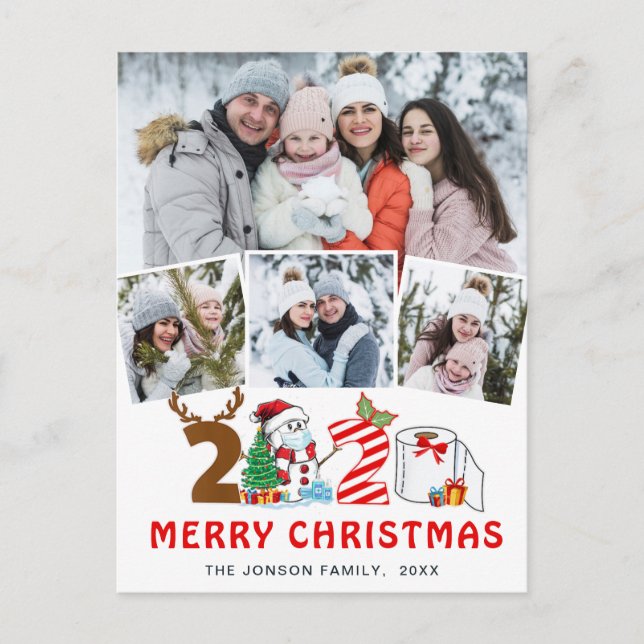 Quarantäne Frohe Weihnachten Rustic 4 FOTO Gruß (Vorderseite)