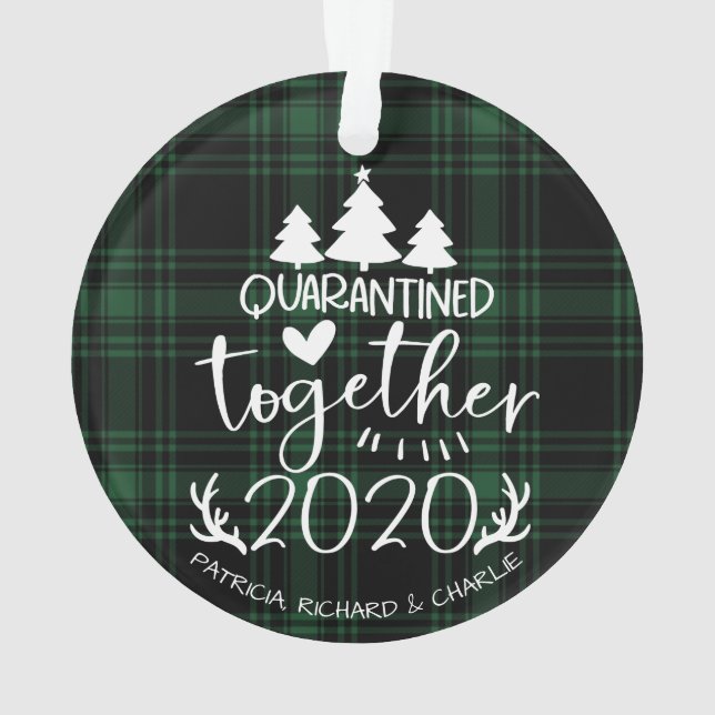 Quarantäne Gemeinsam Niedlich Covid Christmas Gree Ornament (Rückseite)