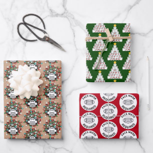 Quarantäne Trio COVID Pandemic Weihnachts-Set Gesc Geschenkpapier Set