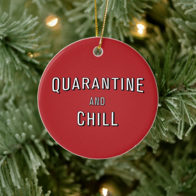 Quarantäne und Chill Keramik Ornament (Baum)