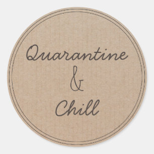 Quarantäne und chillen Bleib daheim Runder Aufkleber
