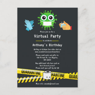 Quarantäne Virtuelle Geburtstagsfeier Postkarte