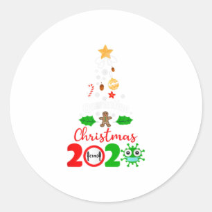 Quarantäne Weihnachten 2020, Funny Design Runder Aufkleber